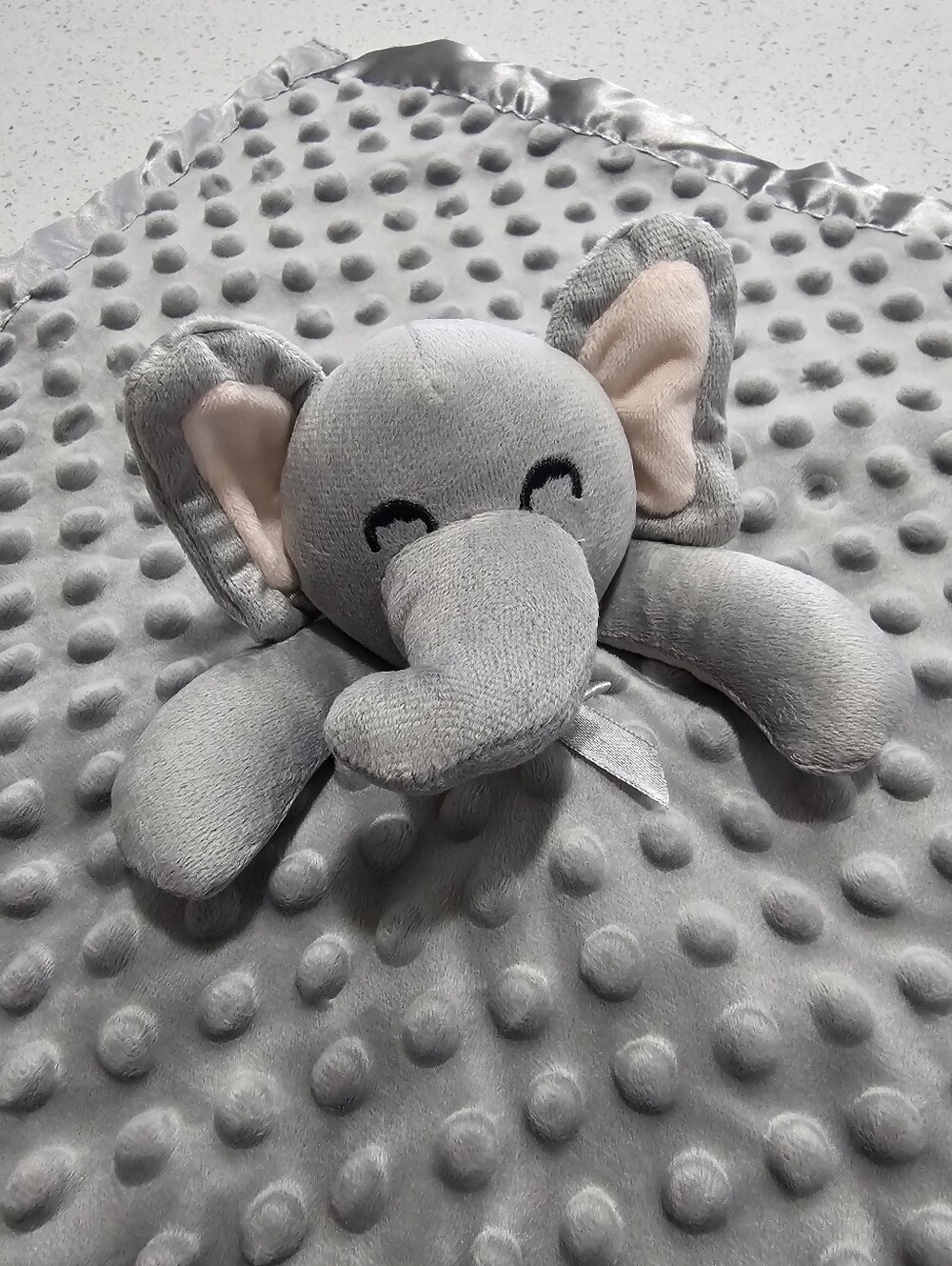Elephant Lovey Pro Goleem Security Blanket Like New Approx 16"